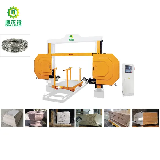 Máquina de corte de piedra, máquina de sierra de alambre de diamante, perfil de mármol, granito, columna CNC